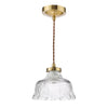 Maude Pendant Natural Brass with Ribbed Glass Shade picture on the white background