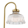 Maude Table Lamp Natural Brass and Ribbed Glass Shade close view picture of the ribbed glass shade