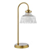 Maude Table Lamp Natural Brass and Ribbed Glass Shade picture on the white background