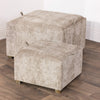 Maya Set of 2 Tray Table Pouffes Sand front view picture of the pouffes