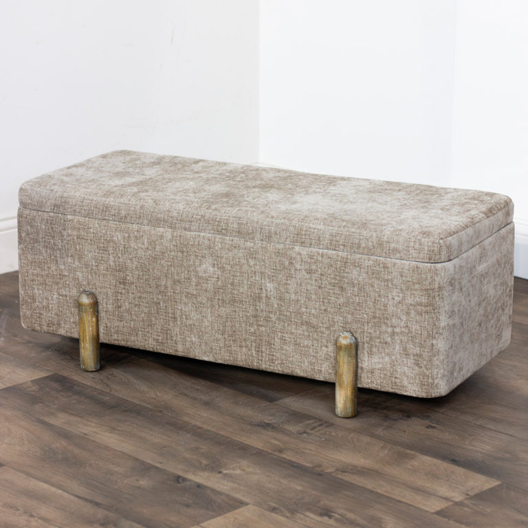 Maya Storage Bench Cappuccino Large – Ottoman & Blanket Box