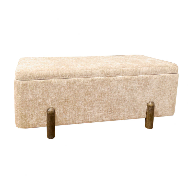 Maya Storage Bench Sand Large – Blanket Box & Ottoman Storage