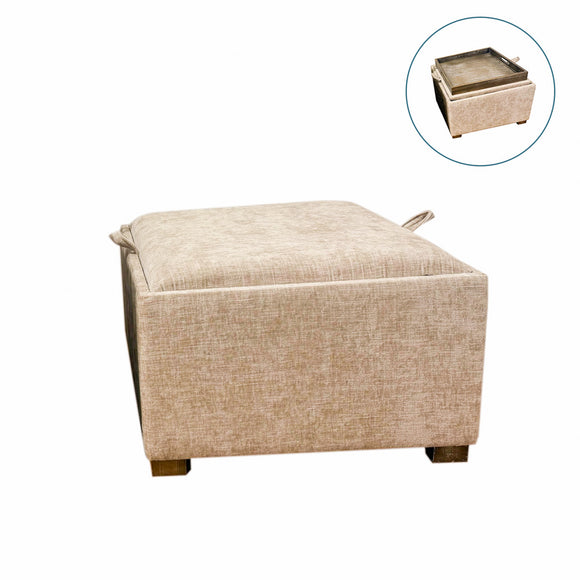 Maya Tray Table Pouffe Sand Small picture on the white background