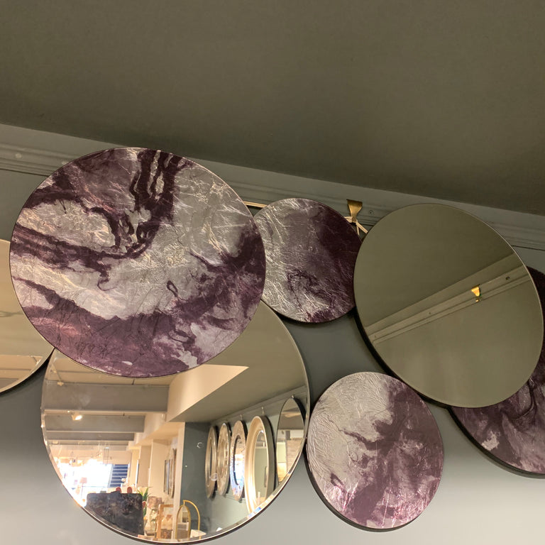 Meco Rectangle Mirror Black Marble Effect