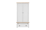 Mellor 2 Door Wardrobe Cashmere front view picture with opened drawer