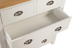 Mellor 5 Drawer Tall Chest Cashmere close view picture of the drawer