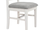 Mellor Dining Chair Fabric Grey close view picture of the upholstered seat and legs