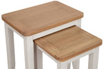 Mellor Nest of Tables in Cashmere with a painted gloss finish shown from an angle (8)