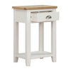 Mellor Small Console Table in Cashmere with a painted gloss finish shown from the side (4)