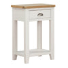Mellor Small Console Table in Cashmere with a painted gloss finish shown from the side (3)