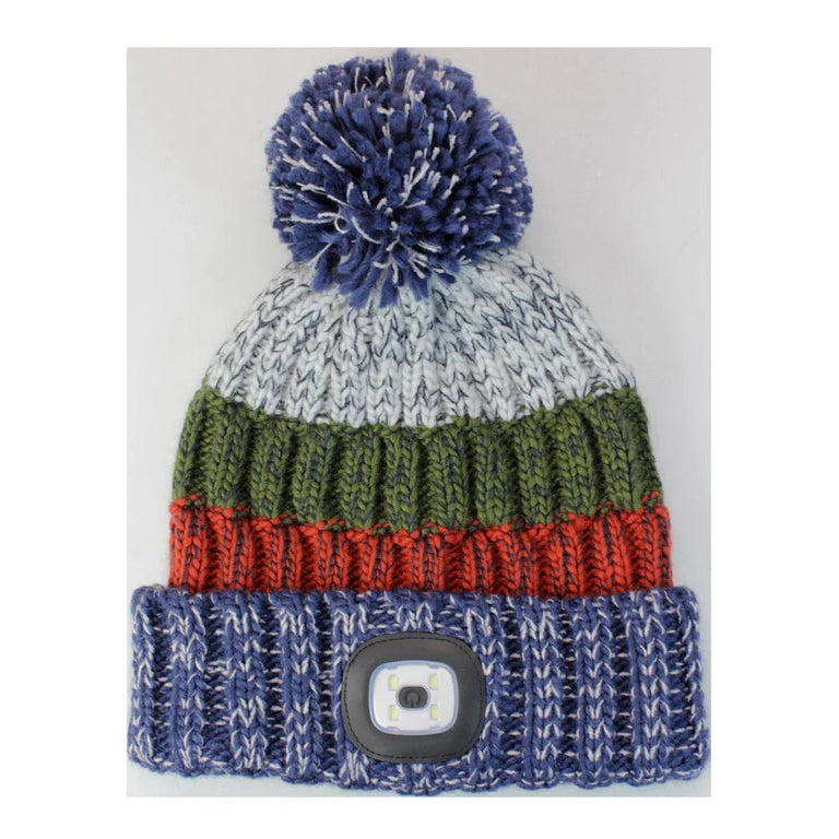 Men's Chunky Knit LED Torch Hat Denim
