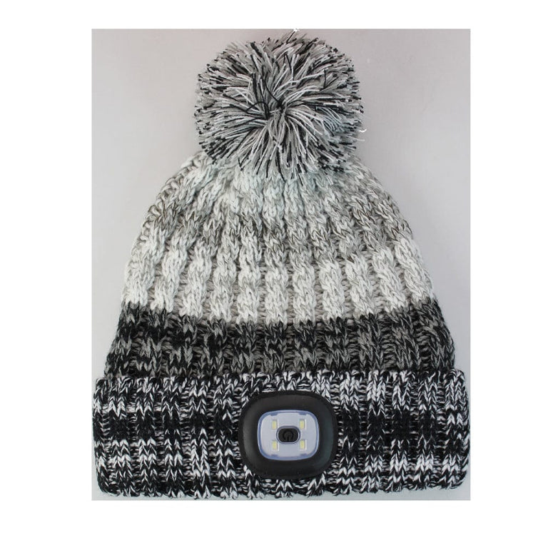 Men's Chunky Knit LED Torch Hat Grey