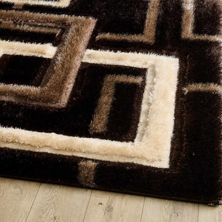 Mercury Geometric Rug - Brown Beige