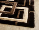 Mercury Geometric Rug Brown Beige  picture of the corner of the rug