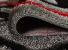 Mercury Geometric Rug Grey Red  close view picture of the pile height