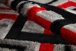 Mercury Geometric Rug Grey Red  picture of the color pallets