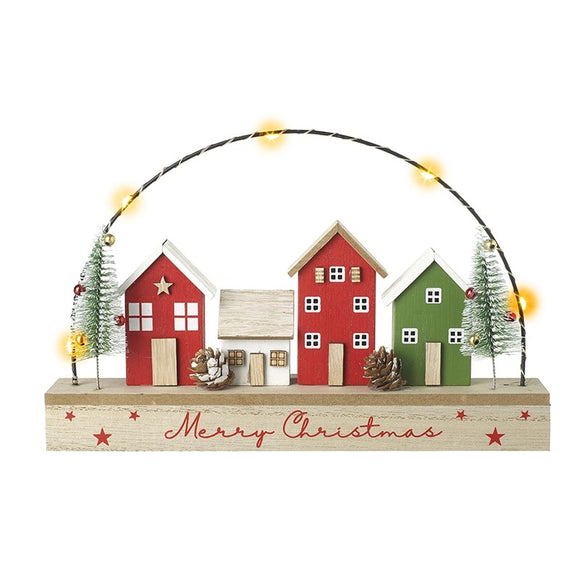 Merry Christmas Light Up House Scene picture on the white background
 