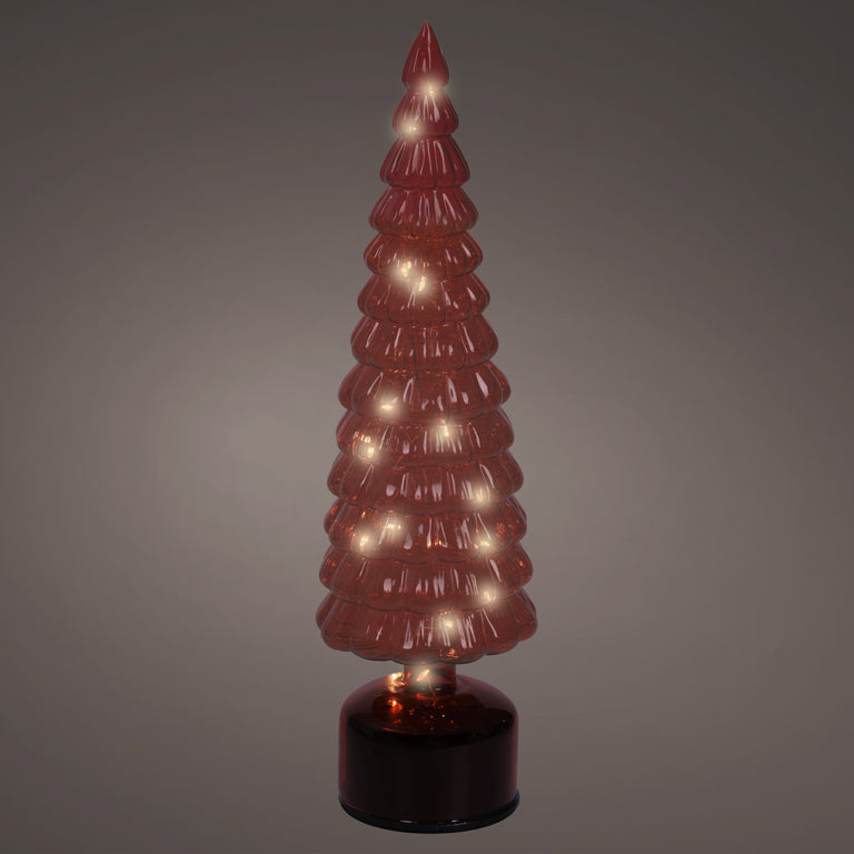 Micro LED Rotating Christmas Tree Glass Light – Flashing Festive Home Decor