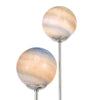 Mikara 2 Light Table Lamp Chrome And Planet Glass close view picture of the lamp shades