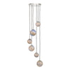 Mikara 6 Light Cluster Pendant Chrome & Planet Glass picture on the white background