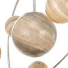 Mikara 7 Light Pendant Chrome & Planet Glass close view picture of the glass shades