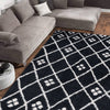 Milo Geometric Rug Black 04 top-view picture in the living room