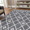 Milo Geometric Rug Grey 01 close-view picture in the living room