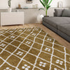 Milo Geometric Rug Mustard 05 close-view picture in the living room
