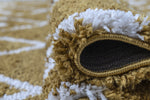 Milo Geometric Rug Mustard 05 close view picture of the pile height