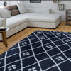 Milo Geometric Rug Navy 03 close-up view picture in a living room