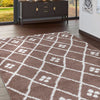 Milo Geometric Rug Salmon 02  top view picture of the rug