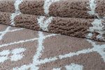 Milo Geometric Rug Salmon 02  close view picture of the pile height