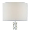 Mina Table Lamp Crystal and Polished Chrome close view picture of the drum shade