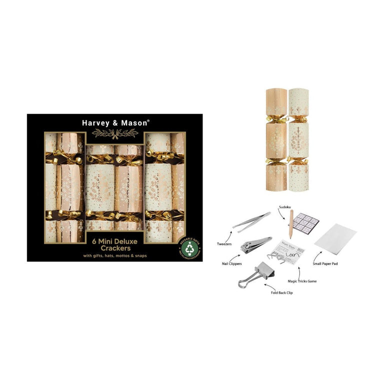 Mini Deluxe Gold Tree Christmas Crackers
