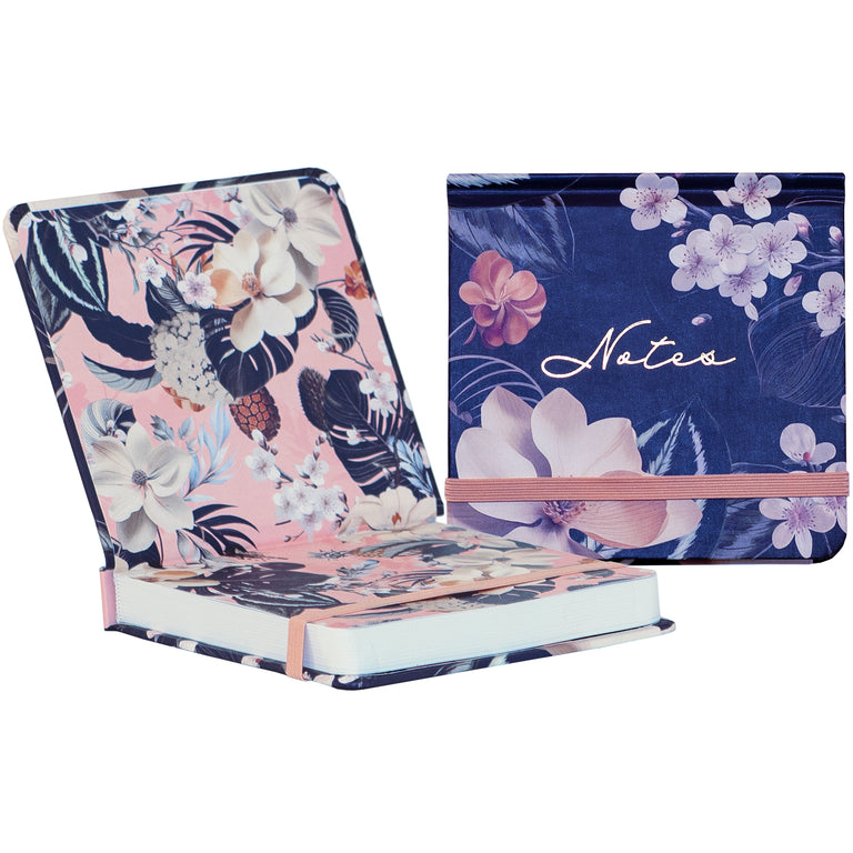 Mini Jotter Floral Notebook Dark Blue - Stylish Notebooks Giftware