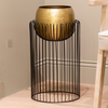 Misha Planter With Stand Brass and Black Large life style picture