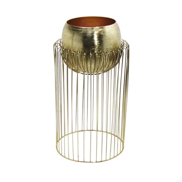 Misha Planter With Stand Gold Large picture of the planter design