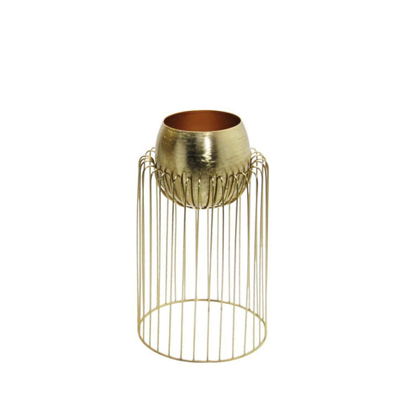 Misha Planter With Stand Gold Small picture of the planter design