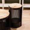 Misha Side Table Travertine Dark life style picture