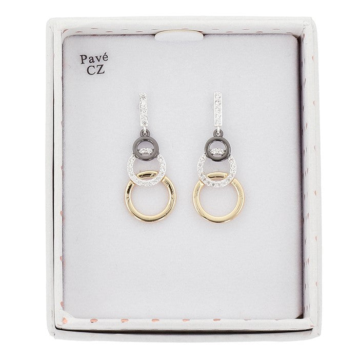 Mixed Metal Elegant Circles Earrings - Studs Earrings Collection