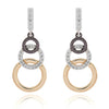 Mixed Metal Elegant Circles Earrings close view picture of the earrings design