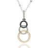 Mixed Metal Elegant Circles Necklace close view picture on the white background