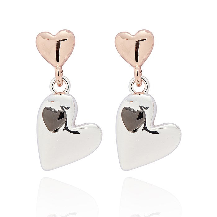Mixed Metal Many Hearts Earrings