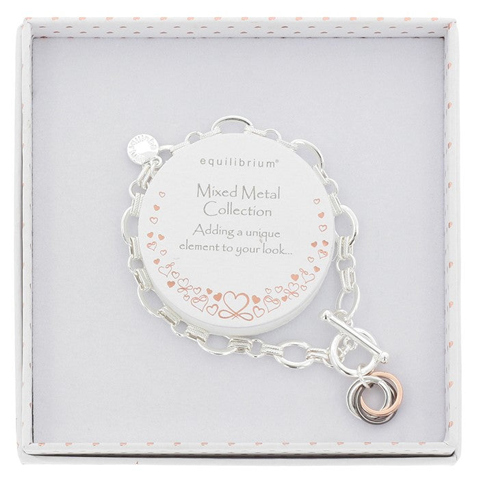 Mixed Metal Modern Twist Charm Bracelet - Women Bracelet Gift