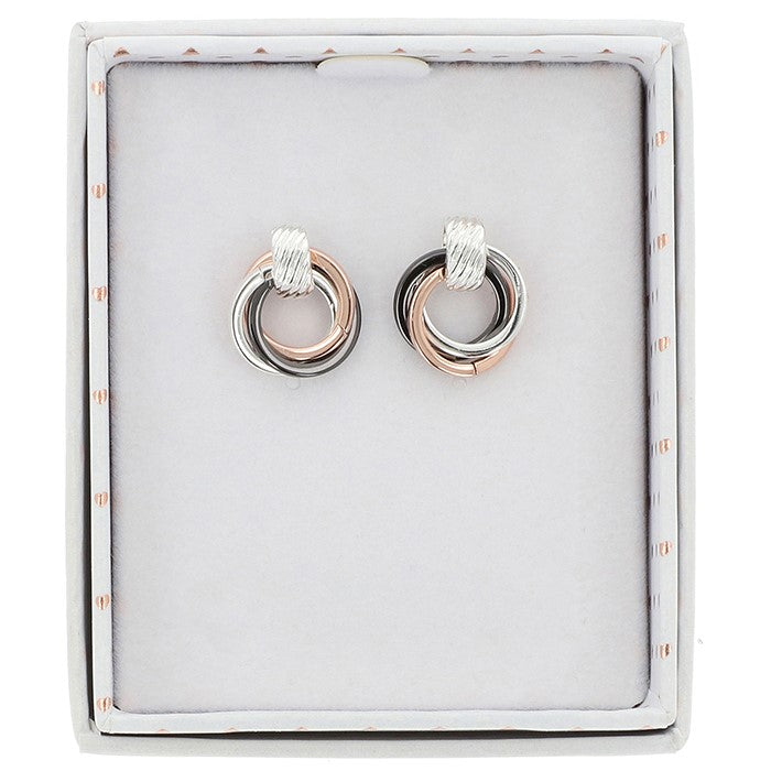 Mixed Metal Modern Twist Earrings - Giftware Jewellery