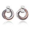 Mixed Metal Modern Twist Earrings close view picture of the earrings design
