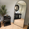 Modena Arch Leaner Mirror Black 80 X 180cm life style picture