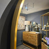 Modena Arch Leaner Mirror Gold 80 X 180cm with a gold frame