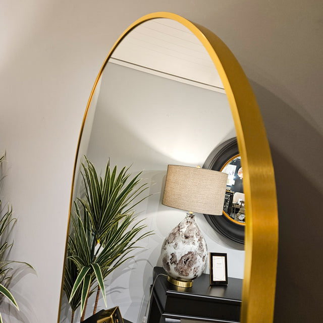 Modena Gold Arch Leaner Floor Mirror 80x180 cm – Full Length Mirror