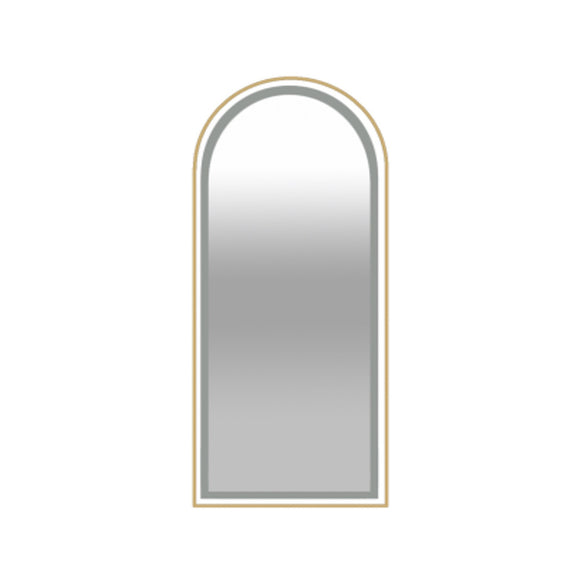 LED arch mirror gold